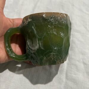 320ml Resin Luxury Crystal Coffee Mug, Stainless Steel Liner, Ergonomic Handle,